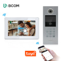 7 inch video intercom for apartments touch screen RFID card/password/APP to open gate tuya video doorphone